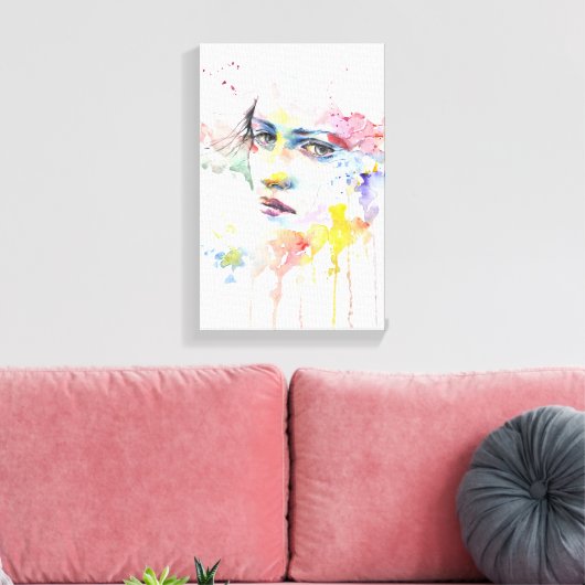 droevig meisje - schilderen canvas afdruk (Insitu (Woonkamer))