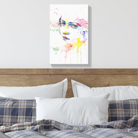 droevig meisje - schilderen canvas afdruk (Insitu (Slaapkamer))