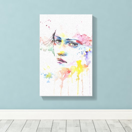 droevig meisje - schilderen canvas afdruk (Insitu (Houten vloer))