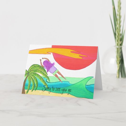 Droevig om u te zien gaan. wenskaart kaart (Voorkant)