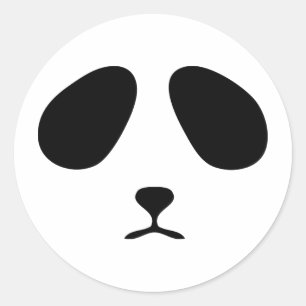 Droevig panda gezicht ronde sticker