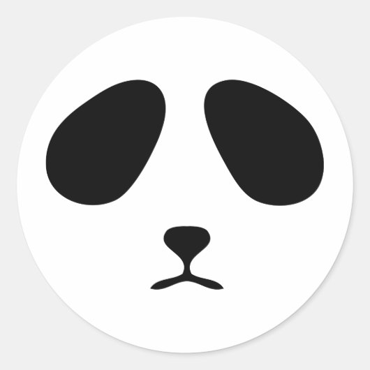 Droevig panda gezicht ronde sticker (Voorkant)