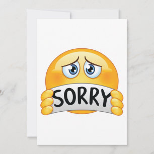 Droevig Sorry Emoji Gezicht met Verontschuldiging  Kaart