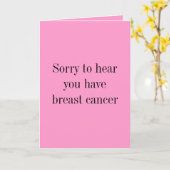 Droevig te horen hebt u borstkanker kaart (Gele Bloem)