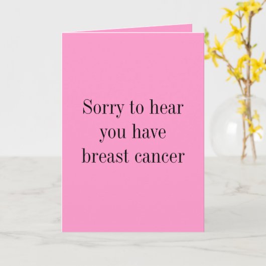 Droevig te horen hebt u borstkanker kaart (Gele Bloem)