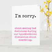 Droevig voor mijn slechte besluiten kaart (Gele Bloem)