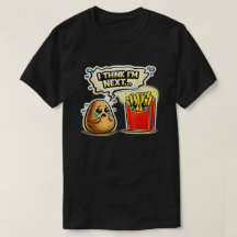 Droevige Aardappel en Friet Grappige Cartoon Kunst