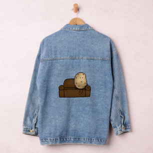 droevige aardappel op de bank denim jacket