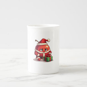 Droevige appel met kerst porselein kop