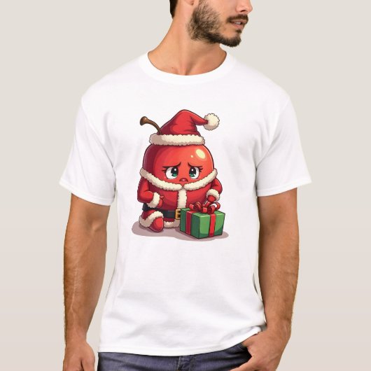 Droevige appel met kerst t-shirt (Voorkant)