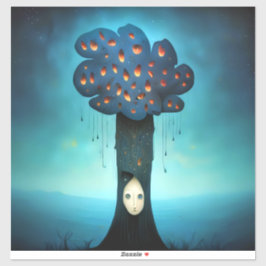 droevige boom sticker