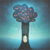 droevige boom sticker (Voorkant)