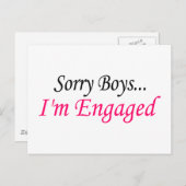 Droevige boys I m Engaged Aankondigingskaart (Voorkant / Achterkant)