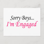 Droevige boys I m Engaged Aankondigingskaart (Voorkant)