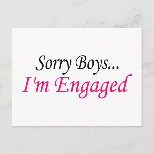 Droevige boys I m Engaged Aankondigingskaart (Voorkant)