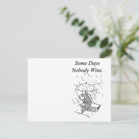 droevige Cartoon vis slechte dag sympathie Briefkaart (Staand voorkant)