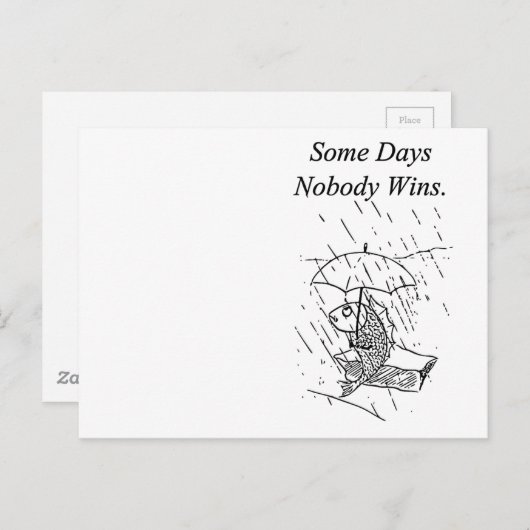 droevige Cartoon vis slechte dag sympathie Briefkaart (Voorkant / Achterkant)