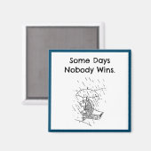 droevige Cartoon vis slechte dag sympathie Magneet (Voorkant / Achterkant)