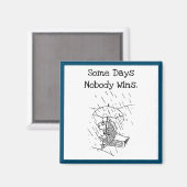 droevige Cartoon vis slechte dag sympathie Magneet (Voorkant / Achterkant)