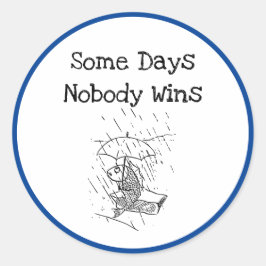 droevige Cartoon vis slechte dag sympathie Ronde Sticker