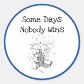 droevige Cartoon vis slechte dag sympathie Ronde Sticker (Voorkant)