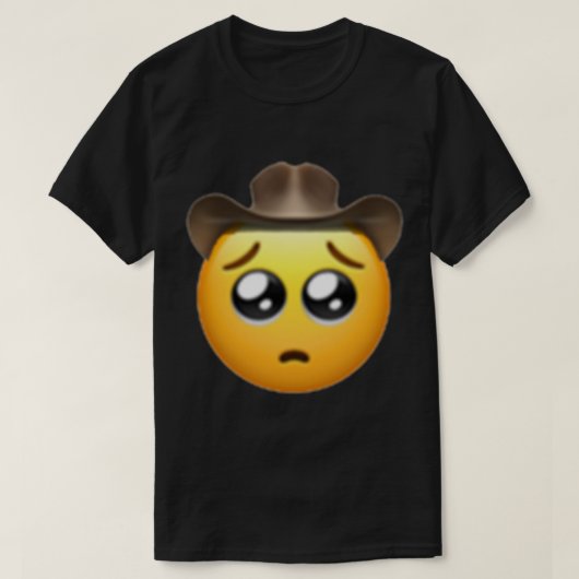 droevige cowboy emoji t-shirt (Design voorkant)