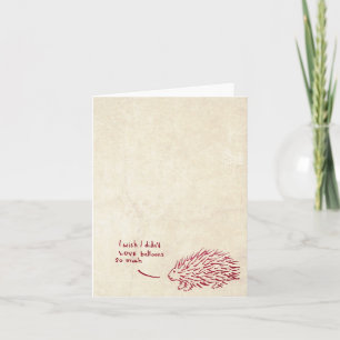 Droevige dag voor een stekelvarken kaart