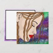 Droevige Dame in Diepe Gedachten Digitale Kunst (Voorkant / Achterkant)