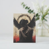 Droevige Donkere Engel Fantasy Briefkaart (Staand voorkant)