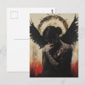 Droevige Donkere Engel Fantasy Briefkaart (Voorkant / Achterkant)