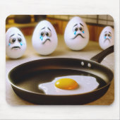 Droevige eieren met bakpan muismat (Voorkant)