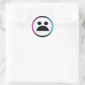Droevige Emoji Black Ronde Sticker (Tas)