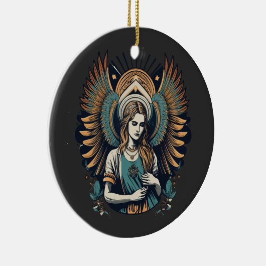 Droevige Engel in de Hemel Keramisch Ornament (Rechts)