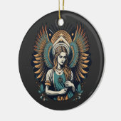 Droevige Engel in de Hemel Keramisch Ornament (Links)