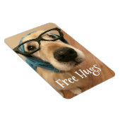 Droevige Gouden Retriever Hond Met Bril Gratis Knu Magneet (Rechterzijde)