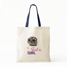 droevige hamster gewoon een meisje tote bag