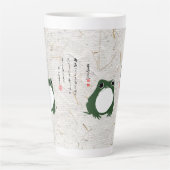 Droevige Japanse Kikker Pad 19e Eeuw Latte Mok (Voorkant)