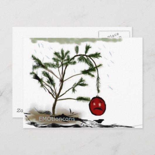 Droevige Kerstboom Feestdagenkaart (Voorkant / Achterkant)