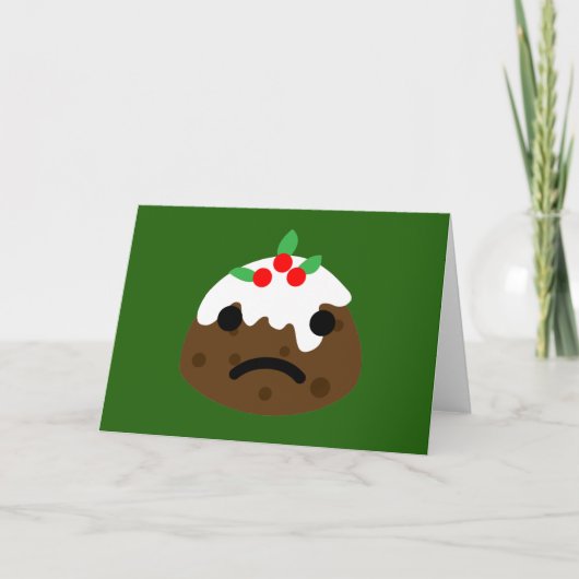 droevige kerstpudding feestdagen kaart (Voorkant)