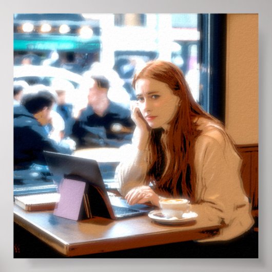 "Droevige Koffie" Posterprint Muur Kunst ontwerp Poster (Voorkant)
