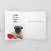 Droevige Pug Kaart (Binnen)