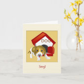 Droevige Puppy Card Kaart (Gele Bloem)