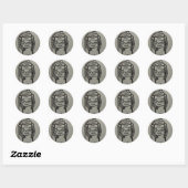 droevige robotzoon ronde sticker (Vel)