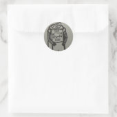 droevige robotzoon ronde sticker (Tas)