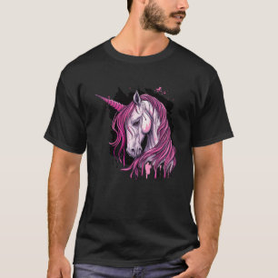 Droevige roze eenhoorn voor eenhoornliefhebbers t-shirt