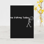 Droevige Stick Figure Visliefhebber Geen Vissen Va Kaart (Gele Bloem)