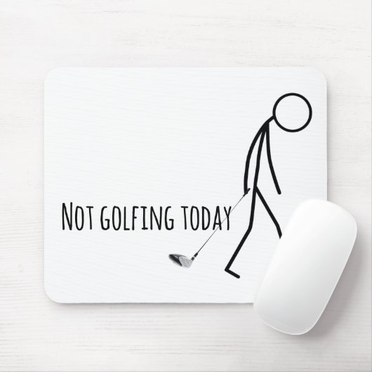 Droevige Stickman voor Golfer Muismat (Met muis)