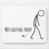 Droevige Stickman voor Golfer Muismat (Voorkant)
