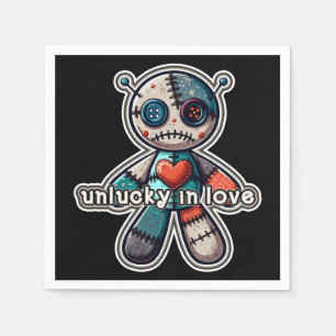 Droevige VOODOO Pop Beer ON GELUKKIG in de LIEFDE Servet