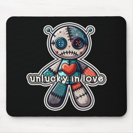 Droevige VOODOO pop Beer PECH in de LIEFDE Muismat (Voorkant)